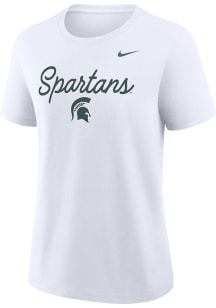 Nike Michigan State Spartans Womens White Mantra Primetime Short Sleeve T-Shirt