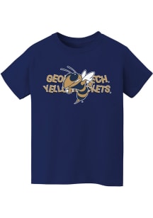Vive La Fete GA Tech Yellow Jackets Toddler Navy Blue Ian Short Sleeve T-Shirt