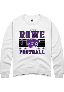 Jayden Rowe K-State Wildcats Mens White Football NIL Striped Player Crew
