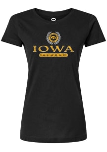 Summit Sportswear Iowa Hawkeyes Womens Black Alumni Short Sleeve T-Shirt