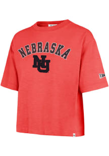 47 Nebraska Cornhuskers Womens Black Well Worn Short Sleeve T-Shirt