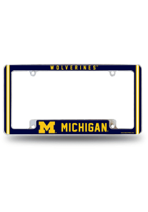 Michigan Wolverines Classic All Over Chrome License Plate Frame - White