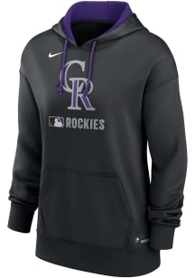 Nike Colorado Rockies Womens Black Authentic Collection Hooded Sweatshirt