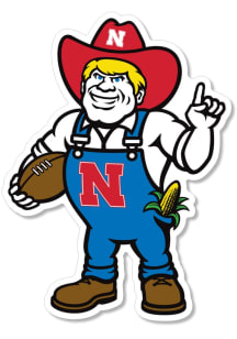 Nebraska Cornhuskers 6 Inch Football Herbie Auto Decal - White