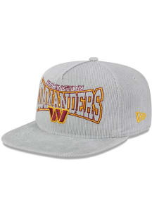 New Era Washington Commanders Grey Corduroy Wordmark Golfer Mens Snapback Hat