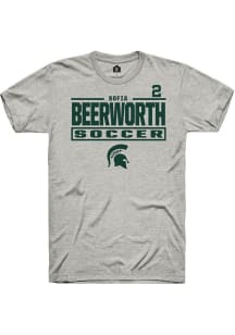 Sofia Beerworth Michigan State Spartans Ash NIL Stacked Box Short Sleeve Player T Shirt