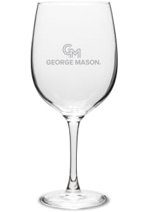 George Mason University Logo Wine Glass - White