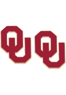 Oklahoma Sooners Enamel Logo Stud Womens Earrings