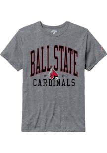 Ball State Cardinals Grey All American Oversized Number One Short Sleeve T Shirt