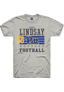 mason lindsay Pitt Panthers Ash Football NIL Striped Short Sleeve Player T Shirt