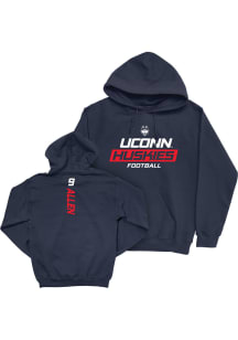 Julian Allen Campus Ink UConn Huskies Youth NIL Rush Long Sleeve Player Hoodie Navy Blue