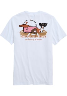Vineyard Vines Texas Longhorns White Pocket Baseball Logo Short Sleeve T Shirt