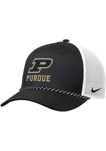 Nike Purdue Boilermakers Rise Rope Trucker Adjustable Hat - Black