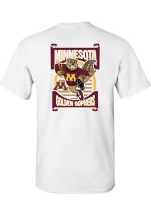 Minnesota Golden Gophers Youth White Mascot Double Ribbon Short Sleeve T-Shirt