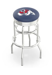 Fresno State Bulldogs Double-Ring Swivel Chrome Pub Stool - Black