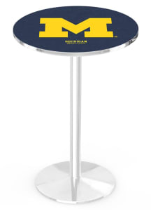 Michigan Wolverines Chrome Round Base Pub Table