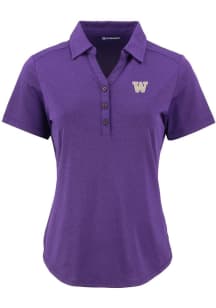 Cutter and Buck Washington Huskies Womens Purple Forge Eco Polo Short Sleeve Polo Shirt