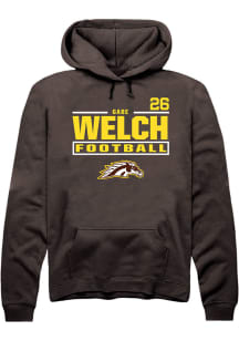 Gabe Welch Western Michigan Broncos Mens Brown Football NIL Stacked Box Player Hood