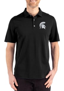 Cutter and Buck Michigan State Spartans Mens Black Advantage Refresh Short Sleeve Polo
