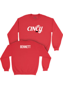 Connor Bennett  Campus Ink Cincinnati Bearcats Youth Red NIL Legacy Long Sleeve Crew Sweatshirt