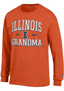 Champion Illinois Fighting Illini Orange Est. Date Grandma Jersey Long Sleeve T Shirt