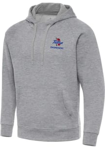 Antigua Tulsa Golden Hurricane Mens Grey Heather Engineering Victory Long Sleeve Hoodie