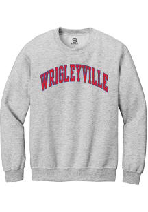Summit Sportswear Wrigleyville Mens Ash Arched Wordmark Long Sleeve Crew Sweatshirt
