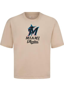Levelwear Miami Marlins Tan Signature Knit Team Surge Short Sleeve Fashion T Shirt