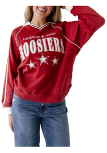 Gameday Social Indiana Hoosiers Womens Crimson Sunday Slate Crew Sweatshirt
