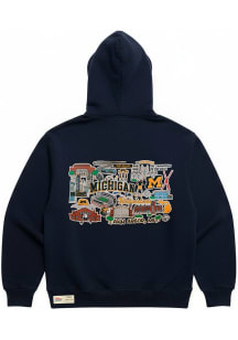 Pennant Apparel Co. Michigan Wolverines Mens Navy Blue Ann Arbor Long Sleeve Hoodie