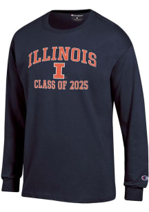 Champion Illinois Fighting Illini Navy Blue Class of 2025 Text Jersey Long Sleeve T Shirt