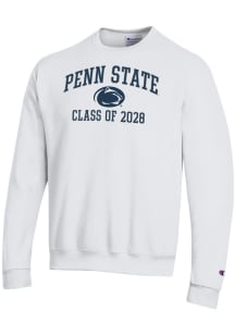 Champion Penn State Nittany Lions Mens White Font Class of 2028 Powerblend Long Sleeve Crew Sweats..