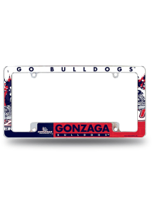 Gonzaga Bulldogs Primary All Over Chrome License Plate Frame - White