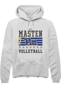 Izzy Masten Pitt Panthers Mens White NIL Striped Player Hood