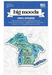 Michigan Great Lakes Map Stickers - Blue