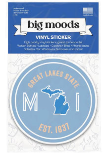 Michigan Great Lakes State Circle Stickers - Blue