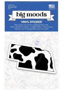 Nebraska Cow Pattern Stickers - Black