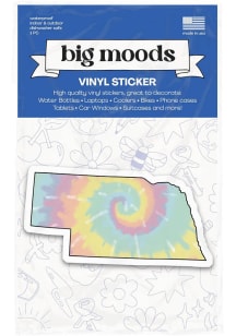 Nebraska Tie Dye Stripes Stickers - Green