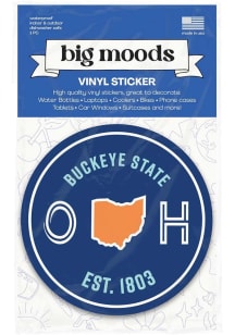 Ohio Buckeye State Circle Stickers - Blue