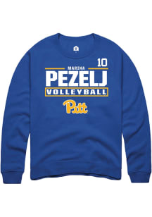 Marina Pezelj Pitt Panthers Mens Blue NIL Stacked Box Player Crew