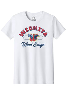 Summit Sportswear Wichita Wind Surge Youth White Vintage Arch Script Short Sleeve T-Shirt