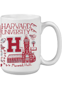 Harvard Crimson 15oz Julia Gash Ceramic Mug - Maroon