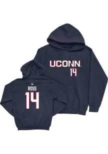 Emanuel Ross Campus Ink UConn Huskies Youth NIL Sideline Long Sleeve Player Hoodie Navy Blue