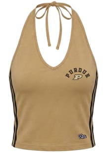 Hype and Vice Purdue Boilermakers Womens Khaki Cheer Halter Tank Top