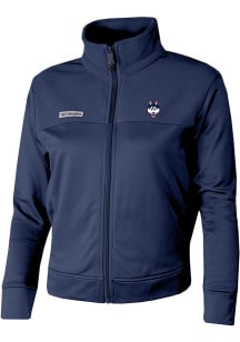 Columbia UConn Huskies Womens Navy Blue River Fleece Long Sleeve Full Zip Jacket