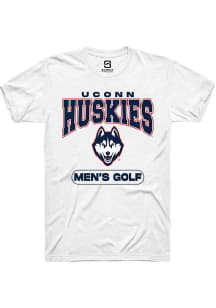 Summit Sportswear UConn Huskies White Men's Golf Short Sleeve T Shirt