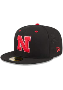 New Era Nebraska Cornhuskers Mens Black NCAA AC 59FIFTY Fitted Hat