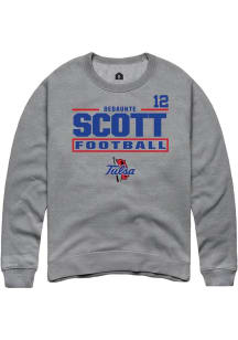 Dedaunte Scott Tulsa Golden Hurricane Mens Graphite Football NIL Stacked Box Player Crew