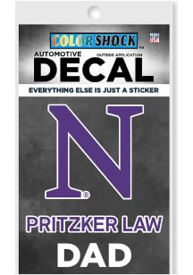 Northwestern Wildcats Law School Dad Auto Decal - Purple