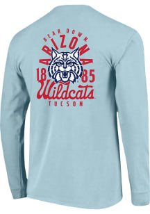 Arizona Wildcats Light Blue Mascot Overlay Long Sleeve T Shirt